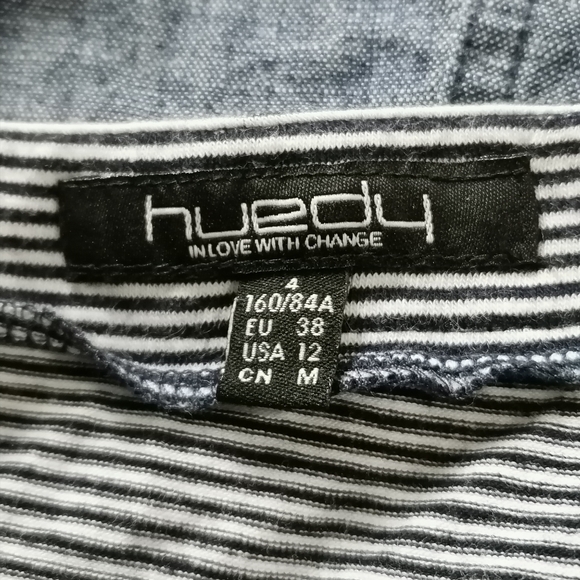 ๐ black and white striped sleeveless top with soft denim rompers by - Picture 4 of 8